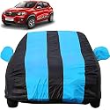 Autofact Car Body Cover with Mirror Pockets Compatible for Renaults Kwid (Triple Stitched, Bottom Fully Elastic, Teak Blue Color)