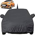 Autofact Car Body Cover with Mirror Pockets Compatible for Hyundai Grand I10 (Triple Stitched, Bottom Fully Elastic, Black Color)