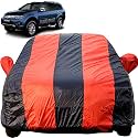 Autofact Car Body Cover for Mitsubishi Pajero (Mirror Pocket, Premium Fabric, Triple Stiched, Fully Elastic, Red/Blue Color)