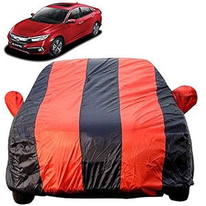 autofact car body cover for new honda civic 2020mirror pocket fabric triple stiched fully elastic redblue color