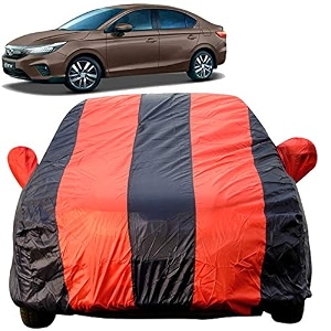 autofact car body cover for new honda city 2020mirror pocket fabric triple stiched fully elastic redblue color