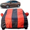 Autofact Car Body Cover for New Honda City 2020(Mirror Pocket Fabric, Triple Stiched, Fully Elastic, Red/Blue Color)