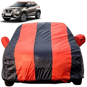 autofact car body cover for nissan kicks mirror pocket premium fabric triple stiched fully elastic redblue color