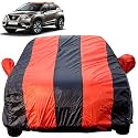 Autofact Car Body Cover for Nissan Kicks (Mirror Pocket, Premium Fabric, Triple Stiched, Fully Elastic, Red/Blue Color)