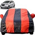 Autofact Car Body Cover for Nissan Red/Bluei Go (Mirror Pocket, Premium Fabric, Triple Stiched, Fully Elastic, Red/Blue Color)