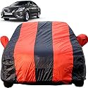 Autofact Car Body Cover for Nissan Sunny (Mirror Pocket, Premium Fabric, Triple Stiched, Fully Elastic, Red/Blue Color)