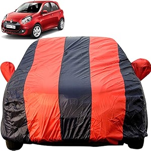 autofact car body cover for renaults pulse mirror pocket premium fabric triple stiched fully elastic redblue color