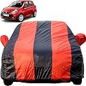 Autofact Car Body Cover for Renaults Pulse (Mirror Pocket, Premium Fabric, Triple Stiched, Fully Elastic, Red/Blue Color)