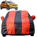 Autofact Car Body Cover for Renaults Triber (Mirror Pocket Fabric, Triple Stiched, Fully Elastic, Red/Blue Color)
