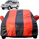 Autofact Car Body Cover for Tata Safari (Mirror Pocket, Premium Fabric, Triple Stiched, Fully Elastic, Red/Blue Color)