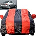 Autofact Car Body Cover for Toyota Corolla Altis (Mirror Pocket, Premium Fabric, Triple Stiched, Fully Elastic, Red/Blue Color)
