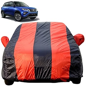 autofact car body cover for toyota urban cruiser mirror pocket premium fabric triple stiched fully elastic redblue color