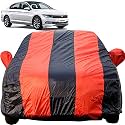 Autofact Car Body Cover for Volkswagen Passat (Mirror Pocket, Premium Fabric, Triple Stiched, Fully Elastic, Red/Blue Color)