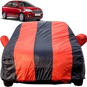 autofact dustproof car body cover compatible with ford figo aspire 2015 to 2022 with mirror pockets red blue stripes taffeta polyster triple stiched ford figo aspire car accessories