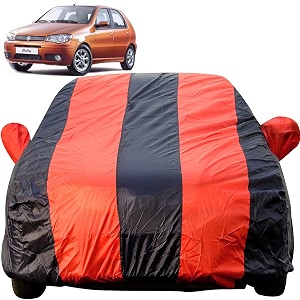 autofact dustproof car body cover compatible with fiat palio 2001 to 2011 with mirror pockets red blue stripes taffeta polyster triple stiched fiat palio car accessories