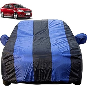 autofact dustproof car body cover compatible with ford figo aspire 2015 to 2022 with mirror pockets royal blue stripes taffeta polyster triple stiched ford figo aspire car accessories