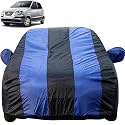 Autofact Dustproof Car Body Cover Compatible with Hyundai Santro Xing (2003 to 2018), with Mirror Pockets, Royal Blue Stripes, Taffeta Polyster Triple Stiched, Hyundai Santro Xing Car Accessories