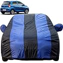 Autofact Dustproof Car Body Cover Compatible with Hyundai New Santro (2019 to 2024), with Mirror Pockets, Royal Blue Stripes, Taffeta Polyster Triple Stiched, Hyundai New Santro Car Accessories
