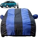 Autofact Light Weight, Triple Stitched, Heavy Buckle, Fully Elastic, Royal Blue Stripes with Navy Blue Color Car Body Cover with Mirror and Antenna Pocket for Maruti Swift Dzire (2012 to 2016)"