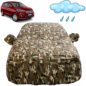 autofact waterproof car body cover compatible with maruti ertiga 2019 to 2022 with mirror pockets camouflage design