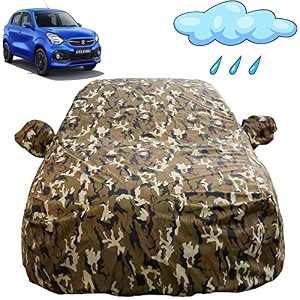 autofact waterproof car body cover compatible with maruti celerio 2022 with mirror pockets camouflage design