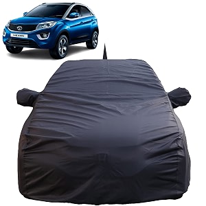 autofact waterproof car body cover compatible with chevrolet enjoy with mirror pockets aquashield softguard fabric long lasting strong durable material grey color