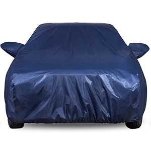 autofact 210d superduper waterproof car cover for maruti xl6 2019 to 2025  all-weather protection uv amp heat resistant windproof with buckle belt scratchproof amp dustproof navy blue color
