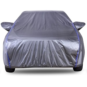 autofact 210d superduper waterproof car cover for maruti fronx  mirror pockets uv amp heat resistant windproof with buckle belt scratchproof amp dustproof grey color