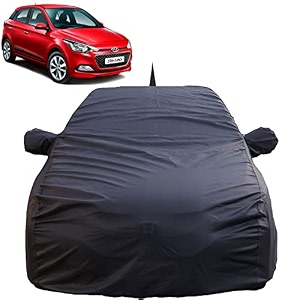 autofact waterproof car body cover compatible with hyundai elite i20 2014 to 2020 with mirror and antenna pockets aquashield softguard fabric long lasting strong durable material grey color