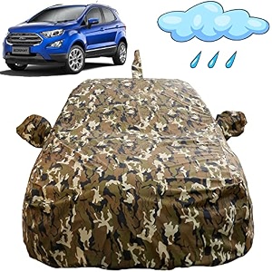 autofact waterproof car body cover compatible with ford ecosport 2013 to 2021 with mirror and antenna pockets camouflage design