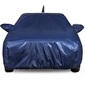 Autofact Waterproof Car Body Cover Compatible with Toyota Glanza (2022 to 2023), with Mirror and Antenna Pockets,210D Waterproof Navy Blue Color Fabric, with Blue Piping, Shinning Look