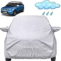 Autofact Waterproof Car Body Cover Compatible with Maruti Brezza (2016 to 2021) with Mirror Pockets (Shinning Silver)