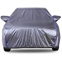 Autofact Waterproof Car Body Cover Compatible with Maruti Alto 800 (2012 to 2022), with Mirror Pockets, 210D Waterproof Grey Color Fabric, with Blue Piping, Shinning Look