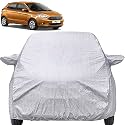 Autofact Waterproof Car Body Cover Compatible with Ford Figo (2015 to 2021) with Mirror Pockets (Shinning Silver)