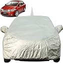 Autofact Waterproof Car Body Cover for Honda City Ivtech (2009 to 2013) with Mirror and Antenna Pocket (Light Weight, Triple Stitched, Heavy Buckle, Bottom Fully Elastic, Silver Matty)