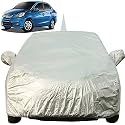 Autofact Waterproof Car Body Cover for Honda Amaze (2011 to 2017) with Mirror and Antenna Pocket (Light Weight, Triple Stitched, Heavy Buckle, Bottom Fully Elastic, Silver Matty)