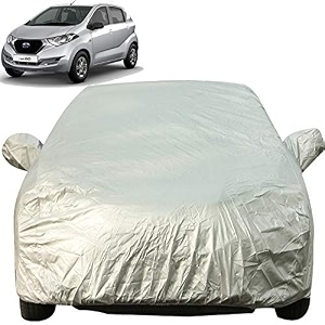 autofact waterproof car body cover with mirror pockets compatible for nissan redi go triple stitched bottom fully elastic light grey 2 x 2 matty