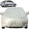 Autofact Waterproof Car Body Cover with Mirror Pockets Compatible for Hyundai NexGen Verna 2017/2018 (Triple Stitched, Bottom Fully Elastic, Light Grey 2 X 2 Matty)