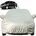 Autofact Waterproof Car Body Cover for Volkswagen Vento with Mirror and Antenna Pocket (Light Weight, Triple Stitched, Heavy Buckle, Bottom Fully Elastic, Silver Matty)