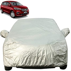 autofact waterproof premium silver matty triple stitched car body cover with mirror pocket for maruti ertiga 20192020