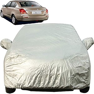 autofact waterproof premium silver matty triple stitched car body cover with mirror pocket for maruti swift dzire 2005 to 2011