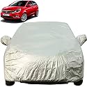 Autofact Waterproof Premium Silver Matty Triple Stitched Car Body Cover with Mirror Pocket for Tata Bolt