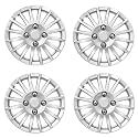 Car 14 Inch CAM-D Wheel Cap Press Type Fitting (Set of 4) (Silver) for Ford Figo Type 1 (2010-2014)