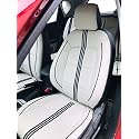 Neptune Napa U Strip Design Leather Car Seat Cover (Neptune NAPA Moon Grey Black, Hyundai Creta)