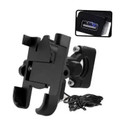 Autofledge Universal Metal Body 360 Degree Rotating Handlebar Cradle Stand with USB Charger Bike Mobile Holder