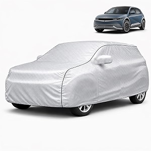 autofy car cover waterproof silvertech for hyundai ionic 5 year 2023 onwards - ionic 5 car cover dust amp uv protection ionic 5 car body cover with mirror pocket soft cotton lining