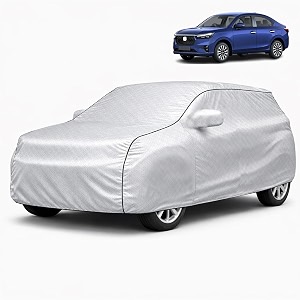 autofy car cover waterproof silvertech for honda amaze new year 2018 onwards - amaze new car cover dust amp uv protection amaze new car body cover with mirror pocket soft cotton lining