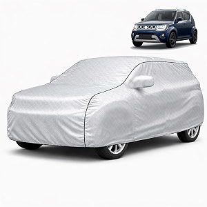autofy car cover waterproof silvertech for maruti ignis year 2019 onwards - ignis car cover dust amp uv protection ignis car body cover with mirror pocket soft cotton lining