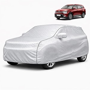 autofy car cover waterproof silvertech for kia carens year 2022 onwards - carens car cover dust amp uv protection carens car body cover with mirror pocket soft cotton lining