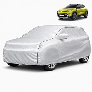 autofy car cover waterproof silvertech for renault kiger year 2021 onwards - kiger car cover dust amp uv protection kiger car body cover with mirror pocket soft cotton lining